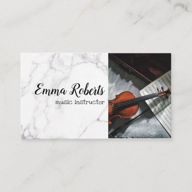 Violin | Affärskort för musikinstruktör Visitkort (Framsida)