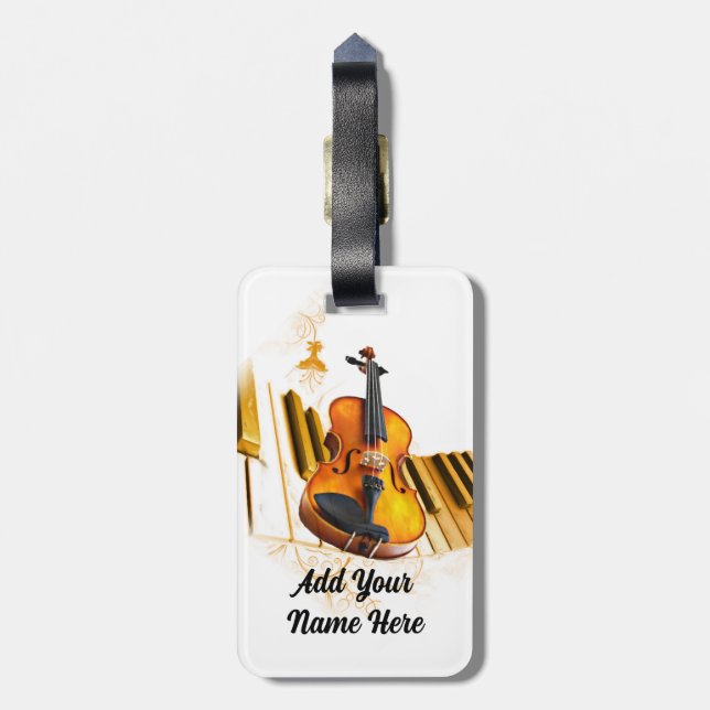 Violin, Älskare i hjärtat_ Bagagebricka (Baksidan Lodrät)