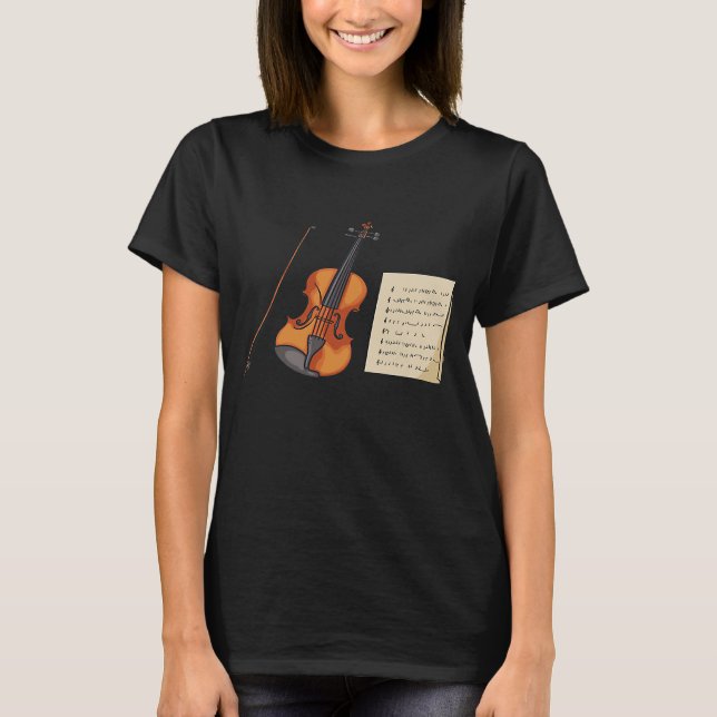 Violin and Lakan Music Violins T Shirt (Framsida)