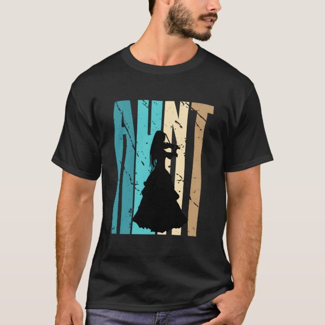 Violin Aunt Music Fan Family Supporter Musical T Shirt (Framsida)
