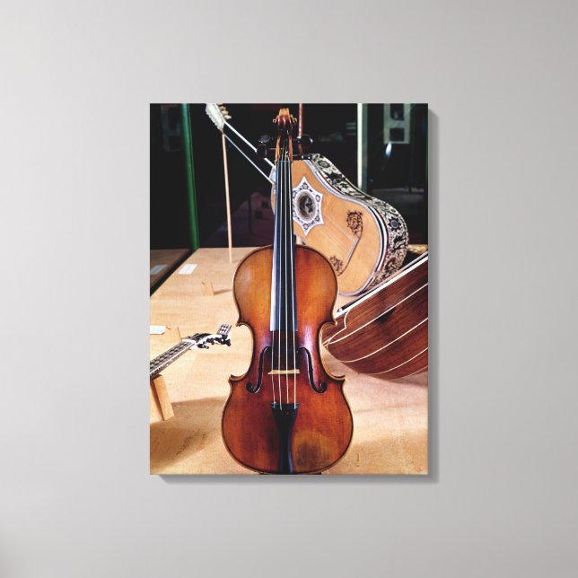 Violin, av Stradivari, Cremona, 1699 (bild); Canvastryck (Framsida)