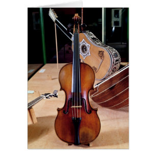 Violin, av Stradivari, Cremona, 1699 (bild); Hälsningskort