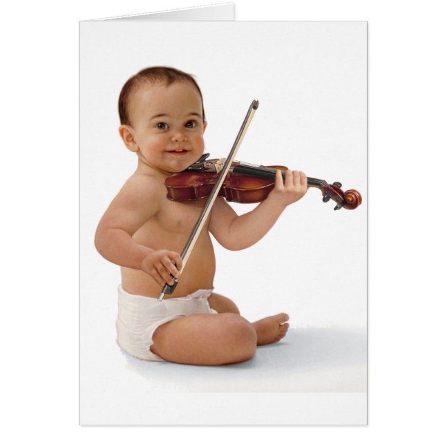 Violin Baby Hälsningskort (Framsidan)