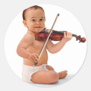 Violin Baby Runt Klistermärke