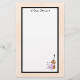 Violin, Ballet Shoes, Flowers and Butterflies Brevpapper