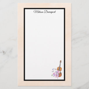 Violin, Ballet Shoes, Flowers and Butterflies Brevpapper