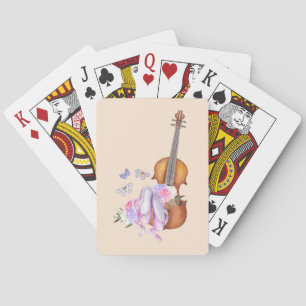 Violin, Ballet Shoes, Flowers and Butterflies Casinokort
