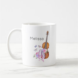 Violin, Ballet Shoes, Flowers and Butterflies Kaffemugg