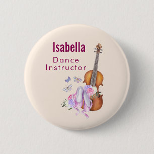 Violin, Ballet Shoes, Flowers and Butterflies Knapp
