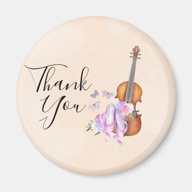 Violin, Ballet Shoes, Flowers and Butterflies Magnet (Framsidan)