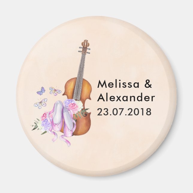 Violin, Ballet Shoes, Flowers and Butterflies Magnet (Framsidan)