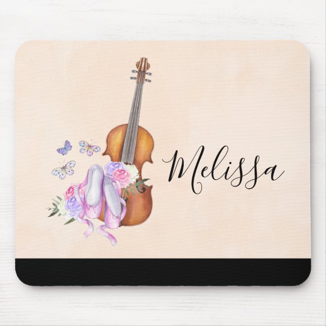 Violin, Ballet Shoes, Flowers and Butterflies Musmatta (Framsidan)