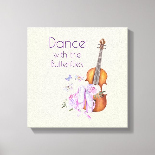 Violin & Ballet Shoes inspirationskans Canvastryck (Framsida)