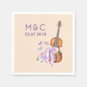 Violin, Ballet Shoes och Butterflies Bröllop Pappersservett