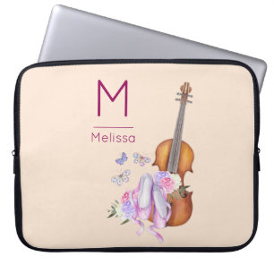 Violin, Ballet Shoes och Butterflies Monogram Laptop Fodral