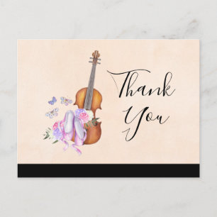 Violin, Ballet Shoes och Butterflies Party tack Vykort