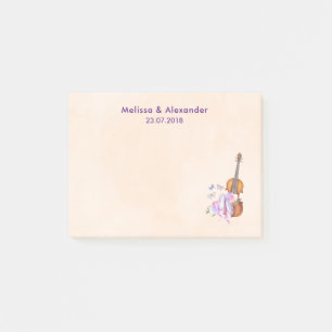 Violin, balletskor och butterflies Bröllop Post-it Block