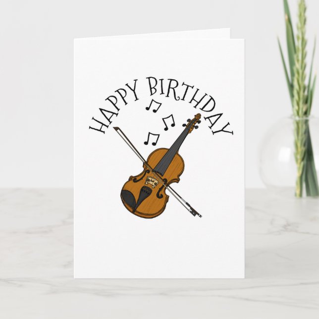 Violin Birthday Card Violinist String Musician Tack Kort (Framsida)