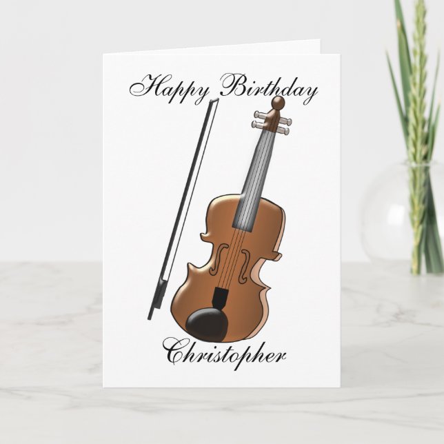 Violin Birthday Kort (Framsida)