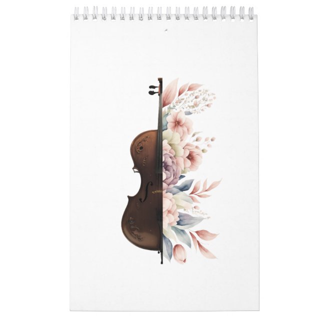 Violin bland blommor. Blomkett. Kalender (Omslag)