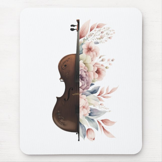 Violin bland blommor. Blomkett. Musmatta (Framsidan)