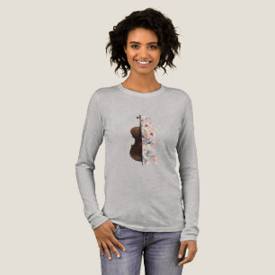 Violin bland blommor. Blomkett. T Shirt