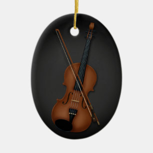 Violin & Bow Classical Music Personlig Black Julgransprydnad Keramik