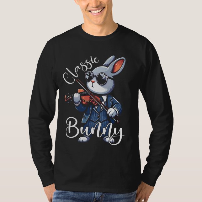 Violin Bunny Rabbit Violinist Fiddle Hare T Shirt (Framsida)
