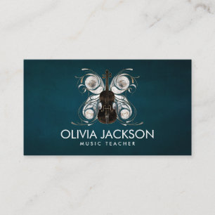 Violin Butterfly - Vattenfärg och guld Visitkort