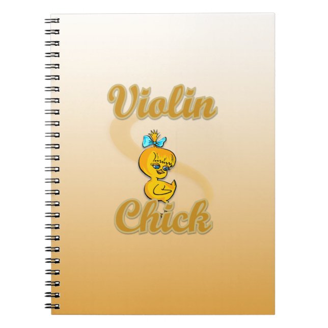Violin Chick Anteckningsbok Med Spiral (Framsidan)