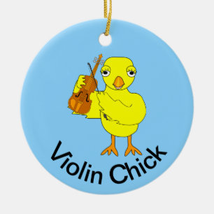 Violin Chick Julgransprydnad Keramik