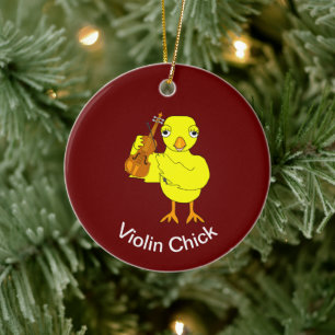 Violin Chick Julgransprydnad Keramik