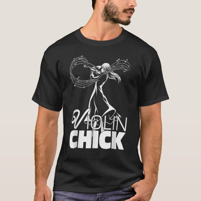 Violin Chick Spelman Fiddle Violinist T Shirt (Framsida)