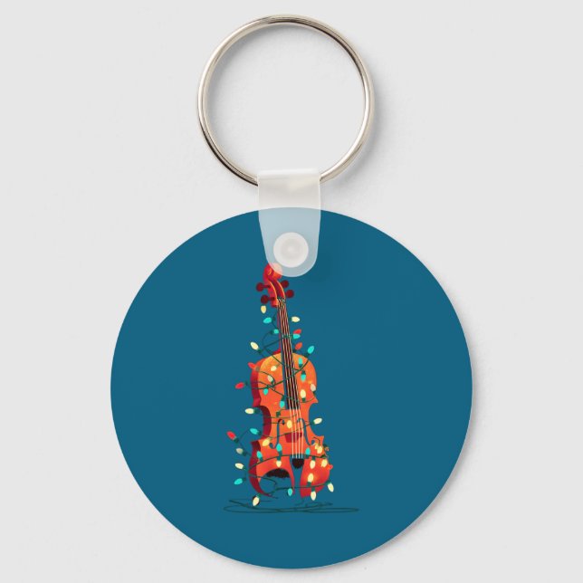 Violin Christmas Graphics Lights Lover Player Viol Nyckelring (Framsida)
