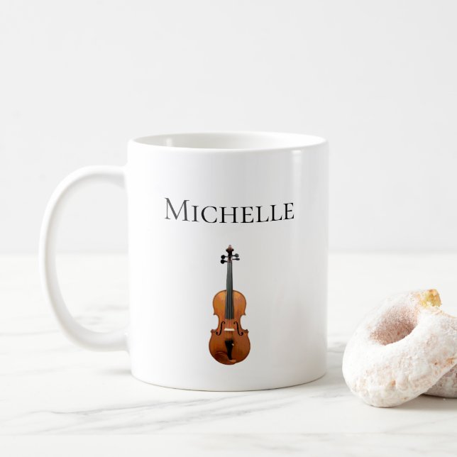 Violin Classical Music Cute Fiddle Kaffemugg (Med munk)