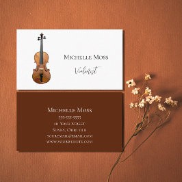 Violin Classical Music Elegant Burgundy Visitkort