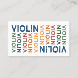 Violin Cute Colorful Visitkort