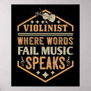Violin - där Ord Misslyckas musikhögtalare Poster