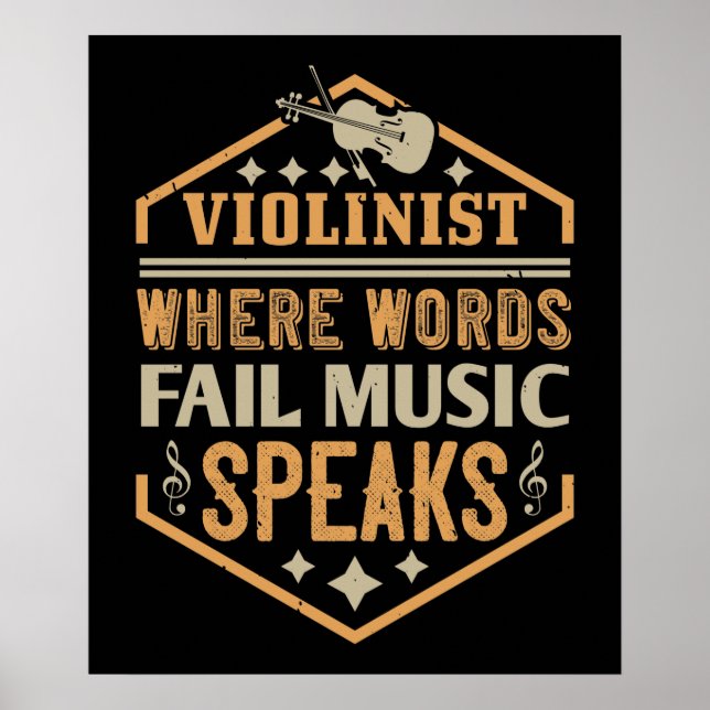 Violin - där Ord Misslyckas musikhögtalare Poster (Framsidan)