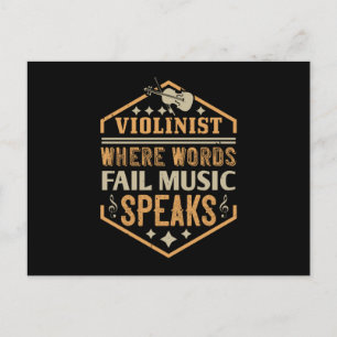 Violin - där Ord Misslyckas musikhögtalare Vykort