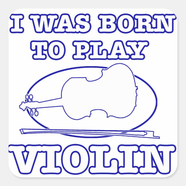 violin-design fyrkantigt klistermärke (Framsida)