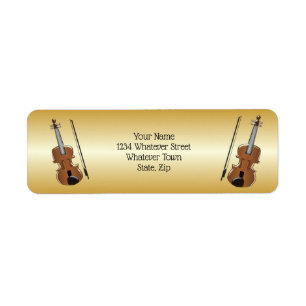Violin Design Returadress Etikett