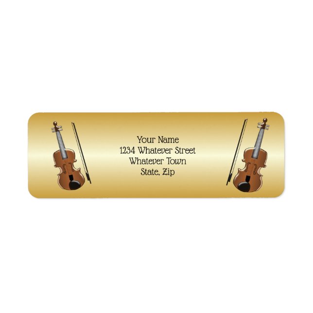 Violin Design Returadress Etikett (Framsidan)