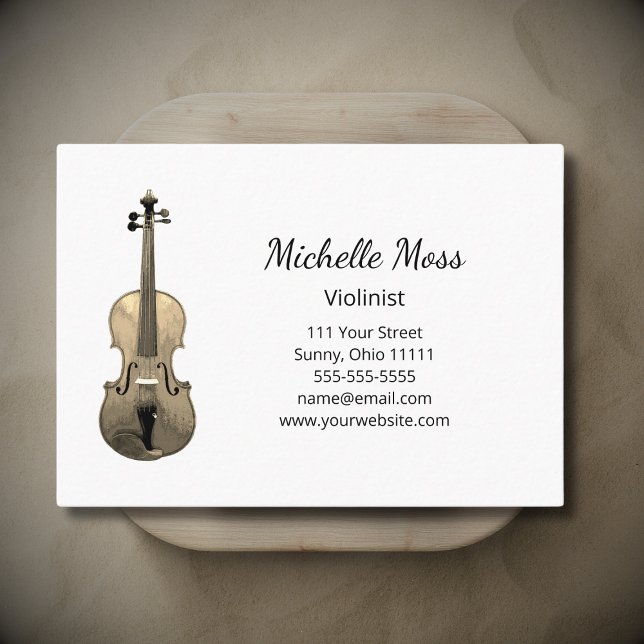 Violin Elegant Music Teacher Violinist Visitkort (Skapare uppladdad)