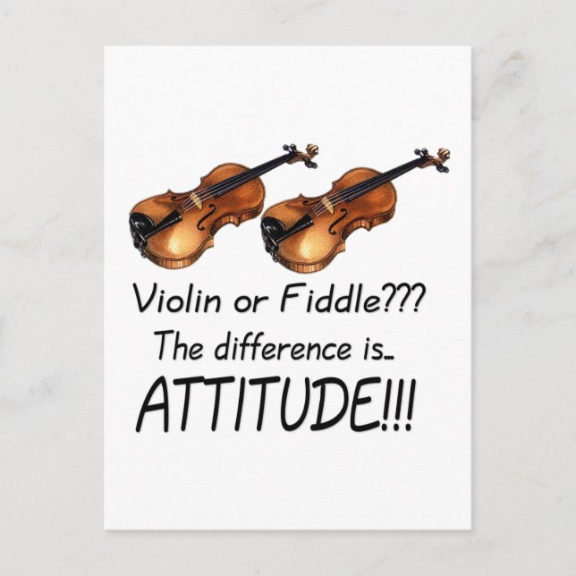 Violin eller Fiddle? Vykort (Framsida)
