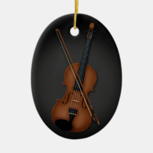 Violin eller Vila & Bow Musical Instrument Black Julgransprydnad Keramik