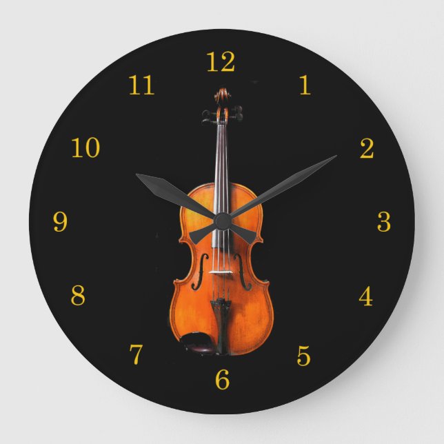 Violin eller Viola Clock Stor Klocka (Framsida)