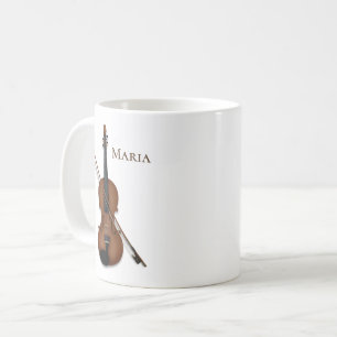 Violin eller Viola med Bow Classical Music Anpassn Kaffemugg