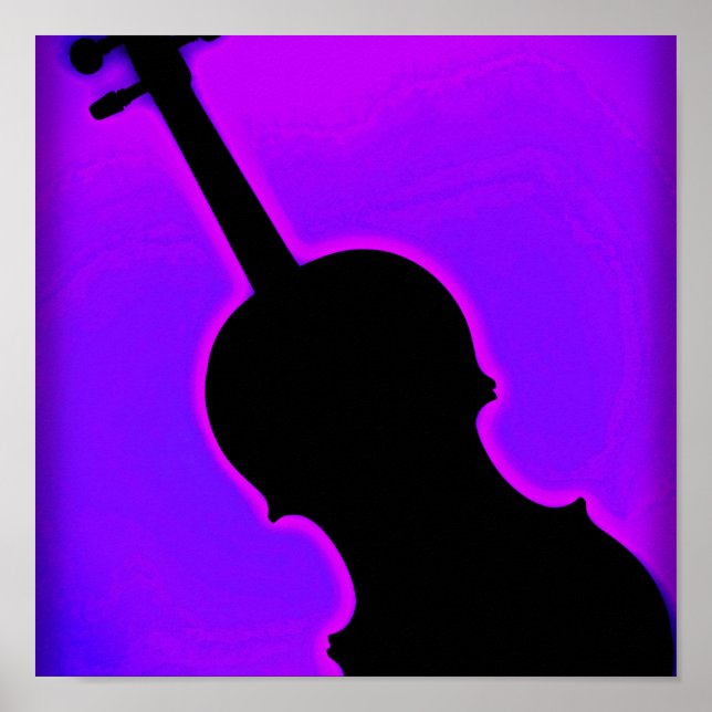 Violin eller Viola Poster blå bakgrund (Framsidan)