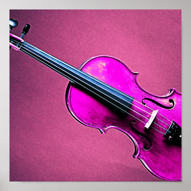 Violin eller Viola Poster Rosa Background (Framsidan)